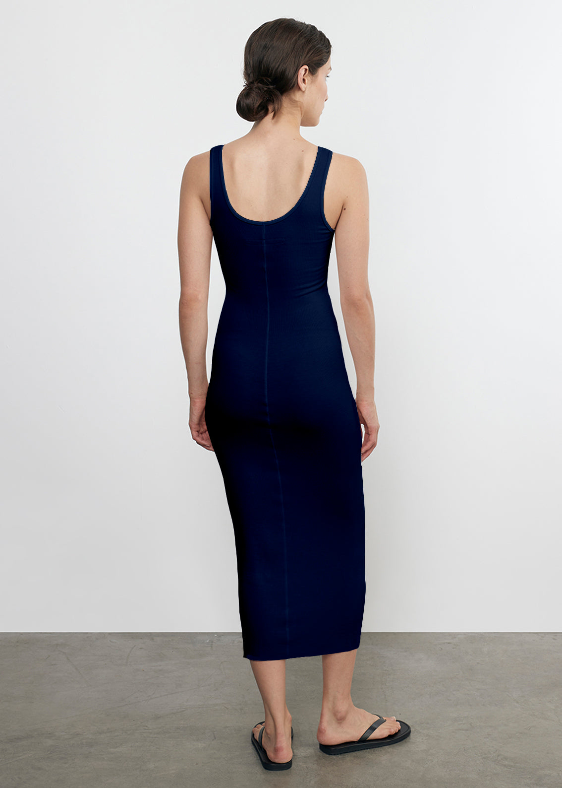 Silk Knit Tank Midi Dress | Indigo