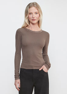 Silk Rib L/S Crew | Mushroom