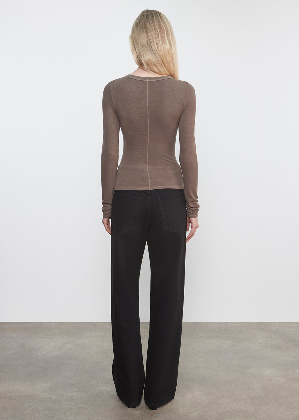 Silk Rib L/S Crew | Mushroom