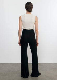 silk knit bias pant in black