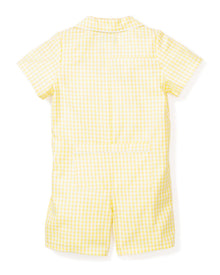 Baby's Twill Summer Romper | Yellow Gingham