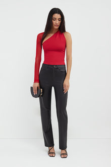 Manhattan Mesh Sleeve Top | Red Mesh