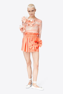 Ruffle Flower Mini Skirt | Sweet Salmon