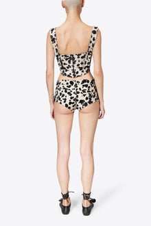 Dalmatian Denim Hot Short | Black/Off White