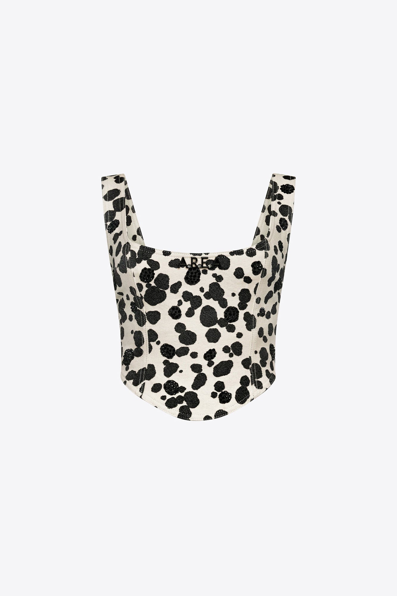 Dalmatian Denim Corset Top | Black/Off White