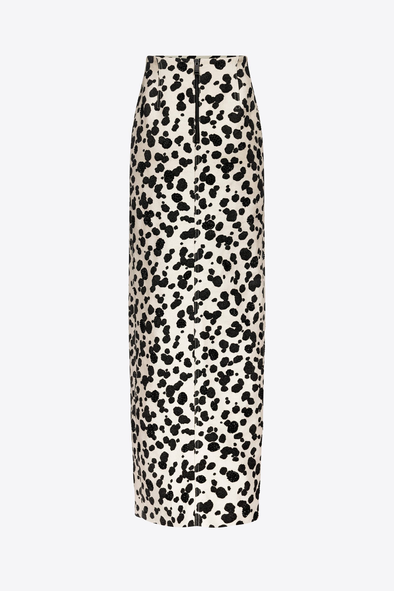 Dalmatian Denim Midi Skirt | Black/Off White