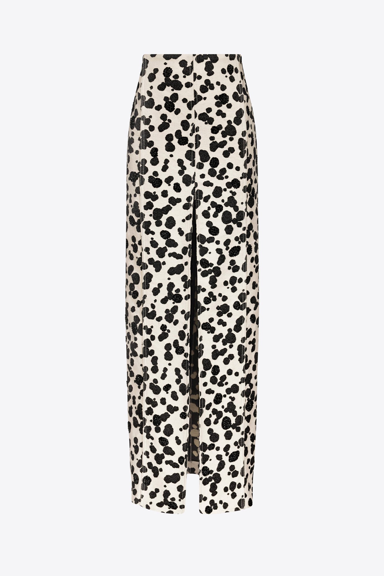 Dalmatian Denim Midi Skirt | Black/Off White