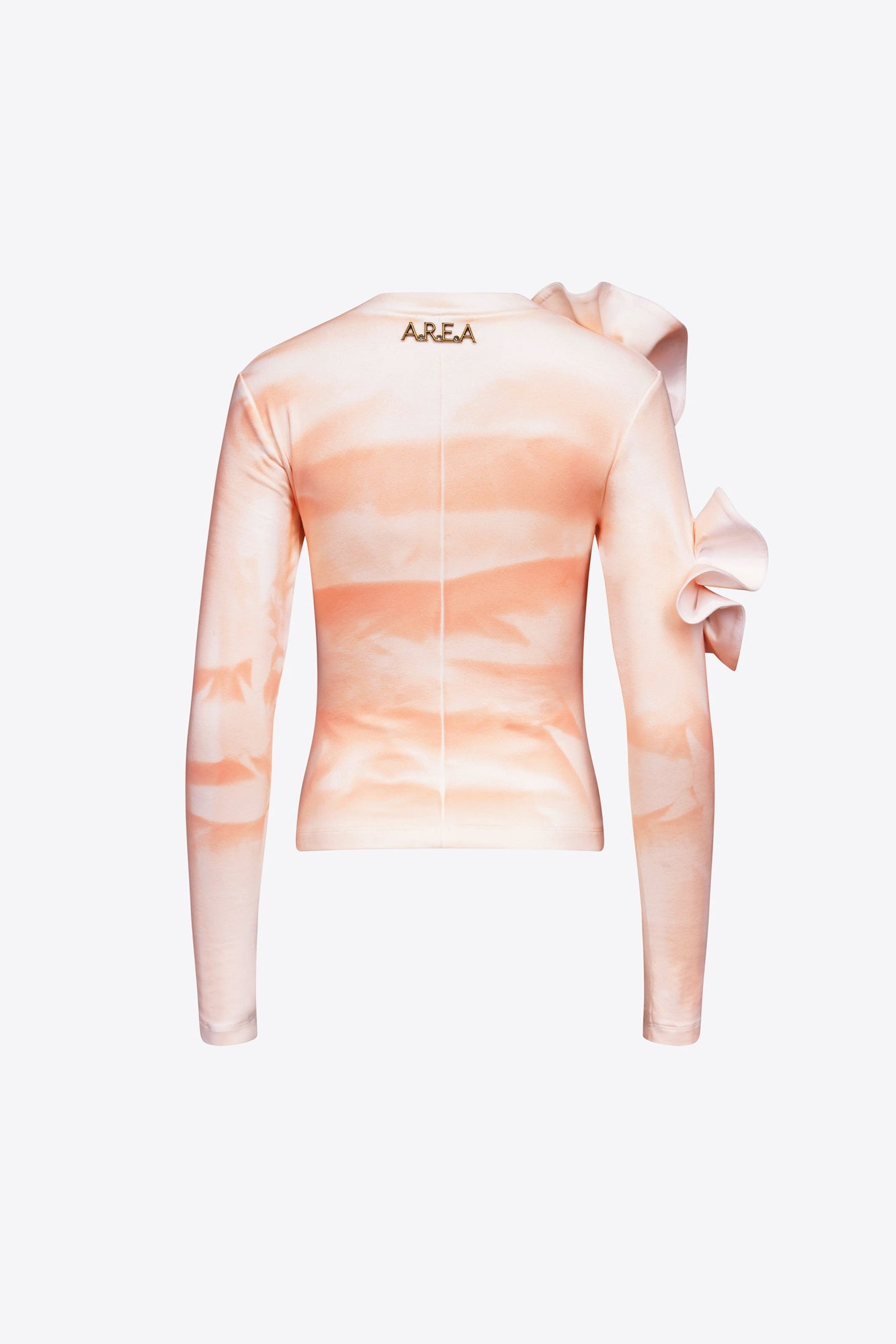Ruffle Flower Long Sleeve Top | Whipped White/Sweet Salmon
