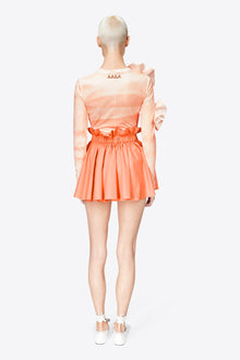 Ruffle Flower Long Sleeve Top | Whipped White/Sweet Salmon