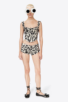 Dalmatian Denim Hot Short | Black/Off White