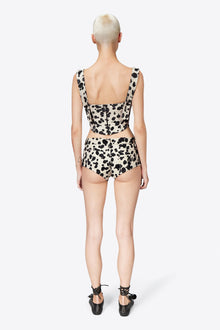 Dalmatian Denim Hot Short | Black/Off White