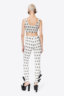 Crochet Eye Legging | Black/White