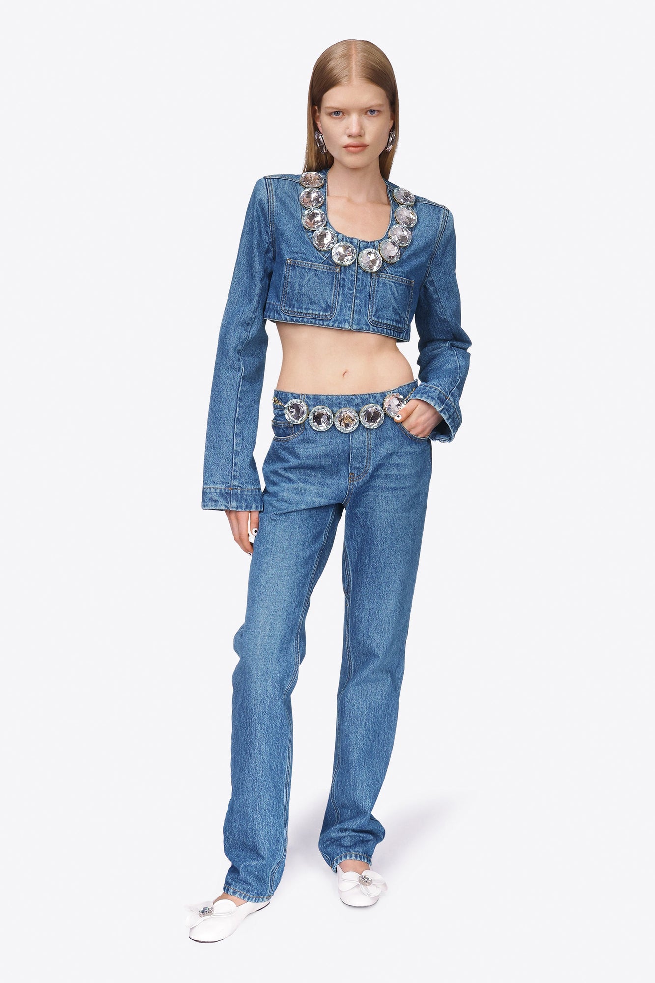 Jumbo Crystal Jean | Medium Wash