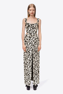 Dalmatian Denim Midi Skirt | Black/Off White