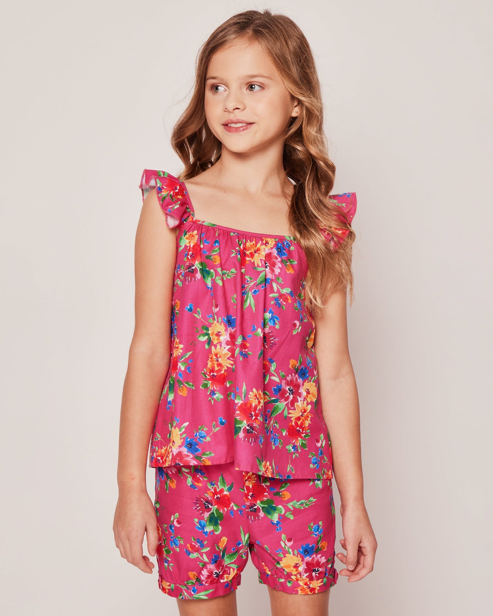 Girl's Twill Celeste Short Set | Summer Blooms