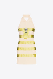 Crystal Embellished Polo Dress | Cream/Green