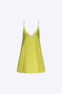 Crystal Embellished Bow Mini Dress | Chartreuse
