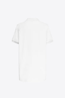 Crystal Heart Cutout Polo Dress | White