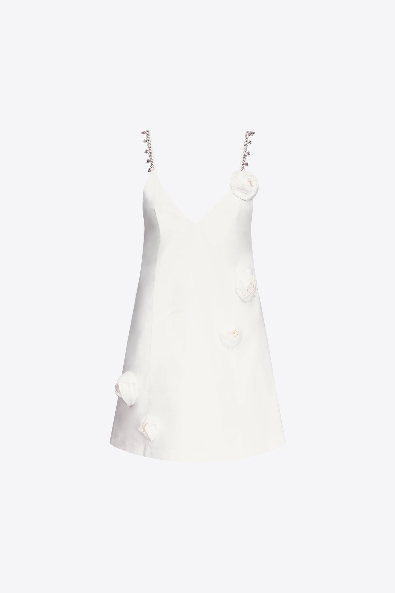 Crystal Rosette Poplin Mini Dress | Off White