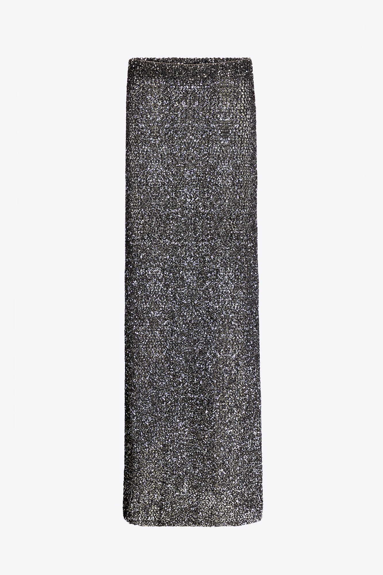 Sequin Crochet Maxi Skirt | Black