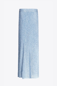 Sequin Crochet Maxi Skirt | Light Blue