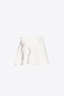 Crystal Rosette Poplin Skort | Off White