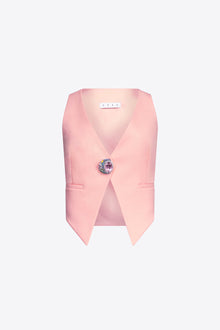 Crystal Gemstone Cluster Gilet | Pastel Pink