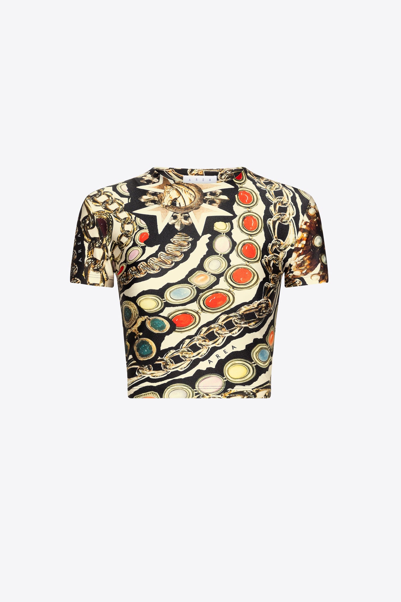 Gemstone Chain Printed Cropped T-Shirt | Multi
