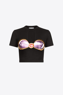 Colorblock Gem Cup T-Shirt | Black