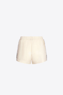 Crystal Trim Track Short | Cream White