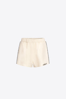 Crystal Trim Track Short | Cream White