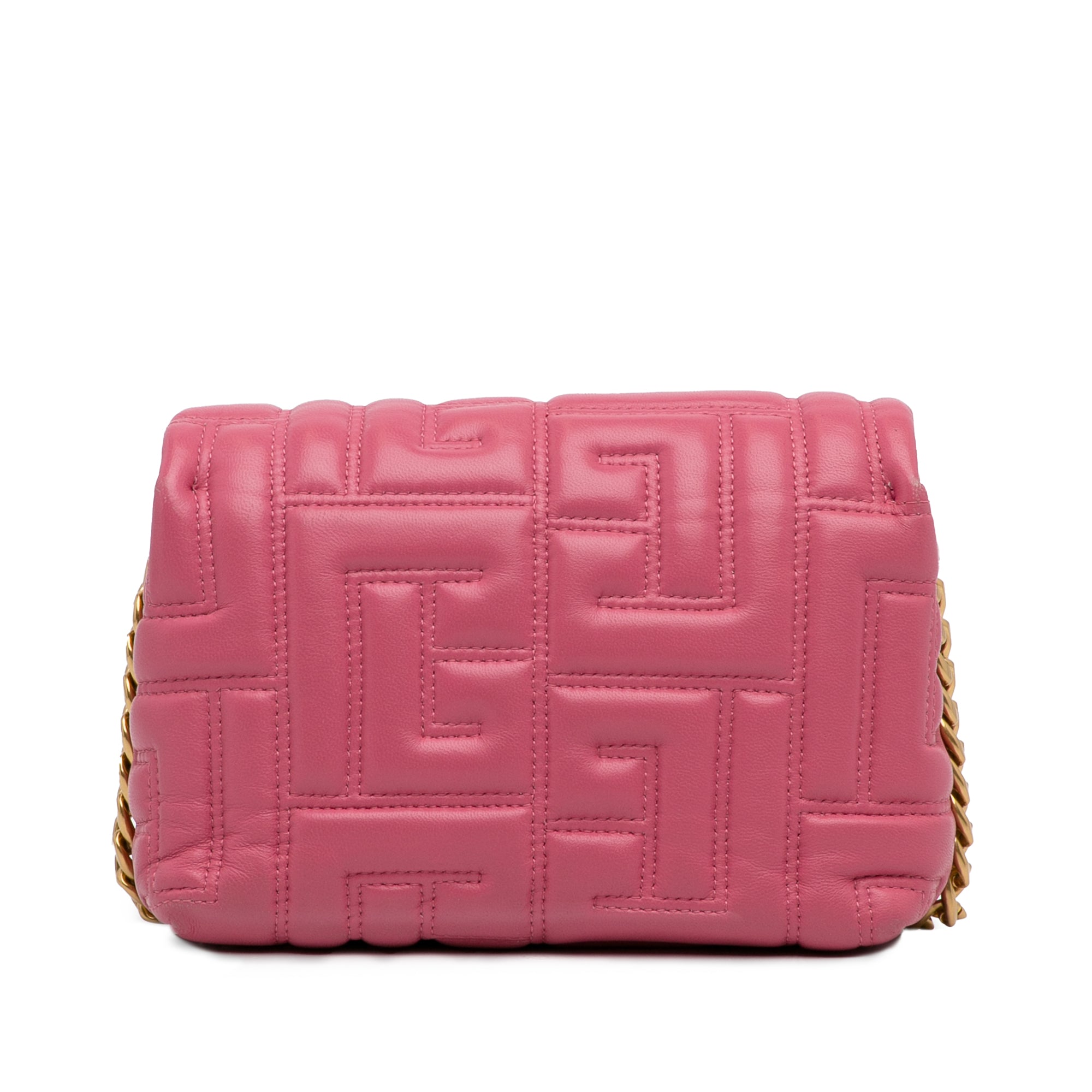 Balmain | Pre-Owned 1945 Quilted Leather Crossbody | Pink
