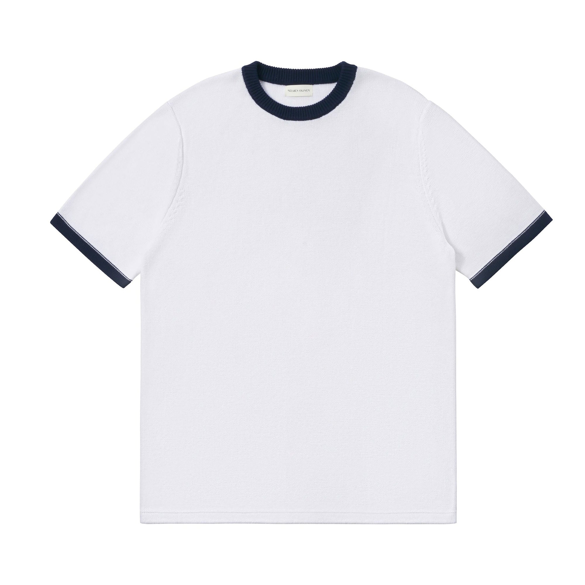 Short Sleeve Knit Baseball T-Shirt | White