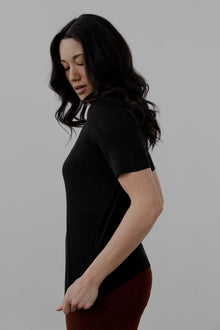Crew Neck Sweater Tee | Black