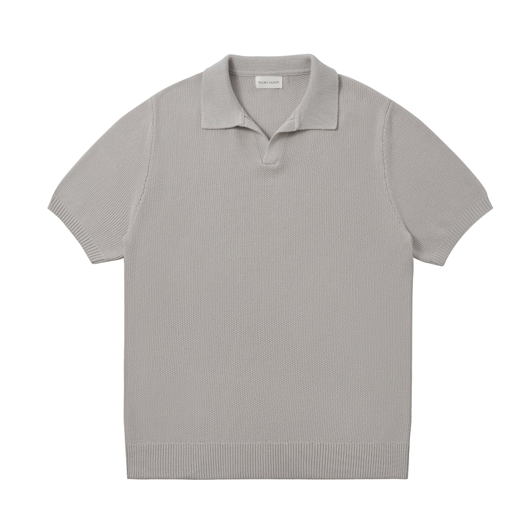 Short Sleeve Knit Polo | Grey