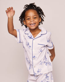 Kid's Twill Pajama Short Set | Indigo Floral