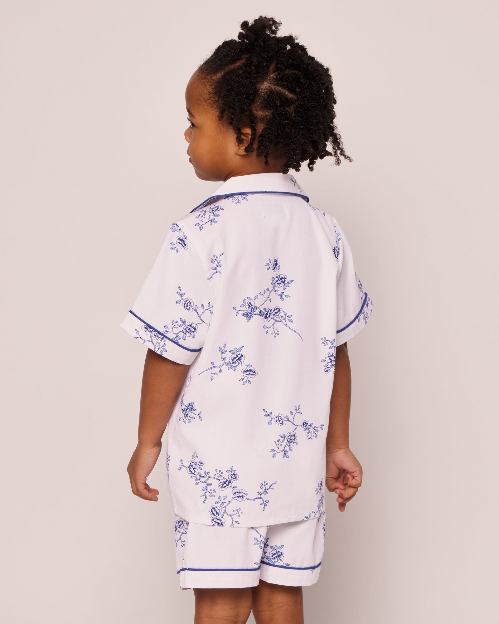 Kid's Twill Pajama Short Set | Indigo Floral