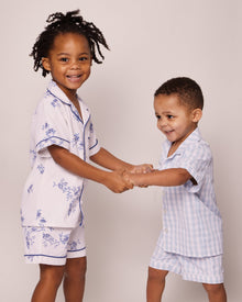 Kid's Twill Pajama Short Set | Indigo Floral