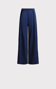 Icon High Waist Silk Wide Leg Pants | Classic Blue