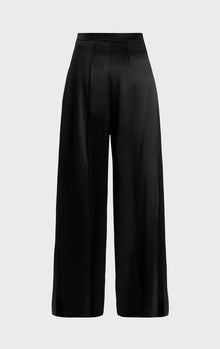 Icon High Waist Silk Wide Leg Pants | Black