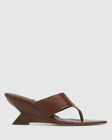 Womens | Stampede Heel | Brown Snake