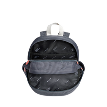 State bags kane double pocket backpack polyester canvas dark grey interior overhead view click to zoom