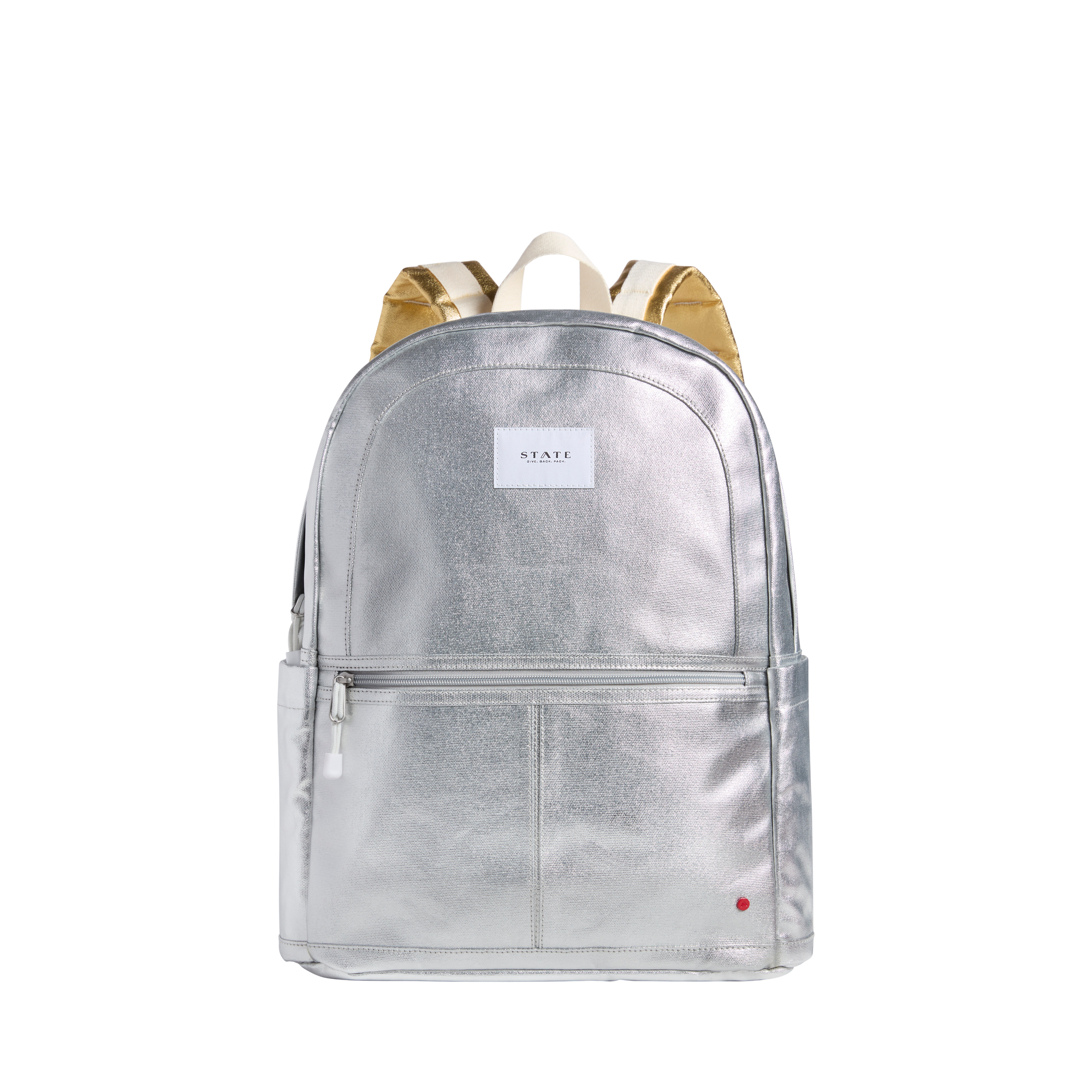 state bags kane kids large backpack metallic silver/gold front view click to zoom