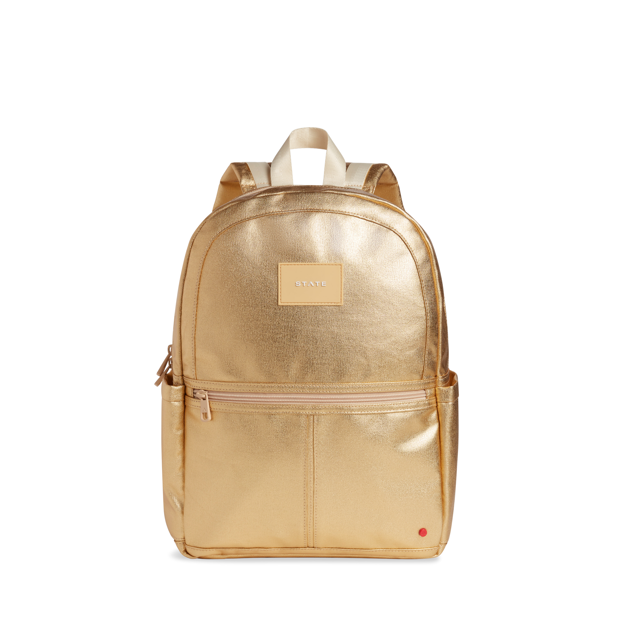 state bags kane kids travel backpack metallic gold front view click to zoom