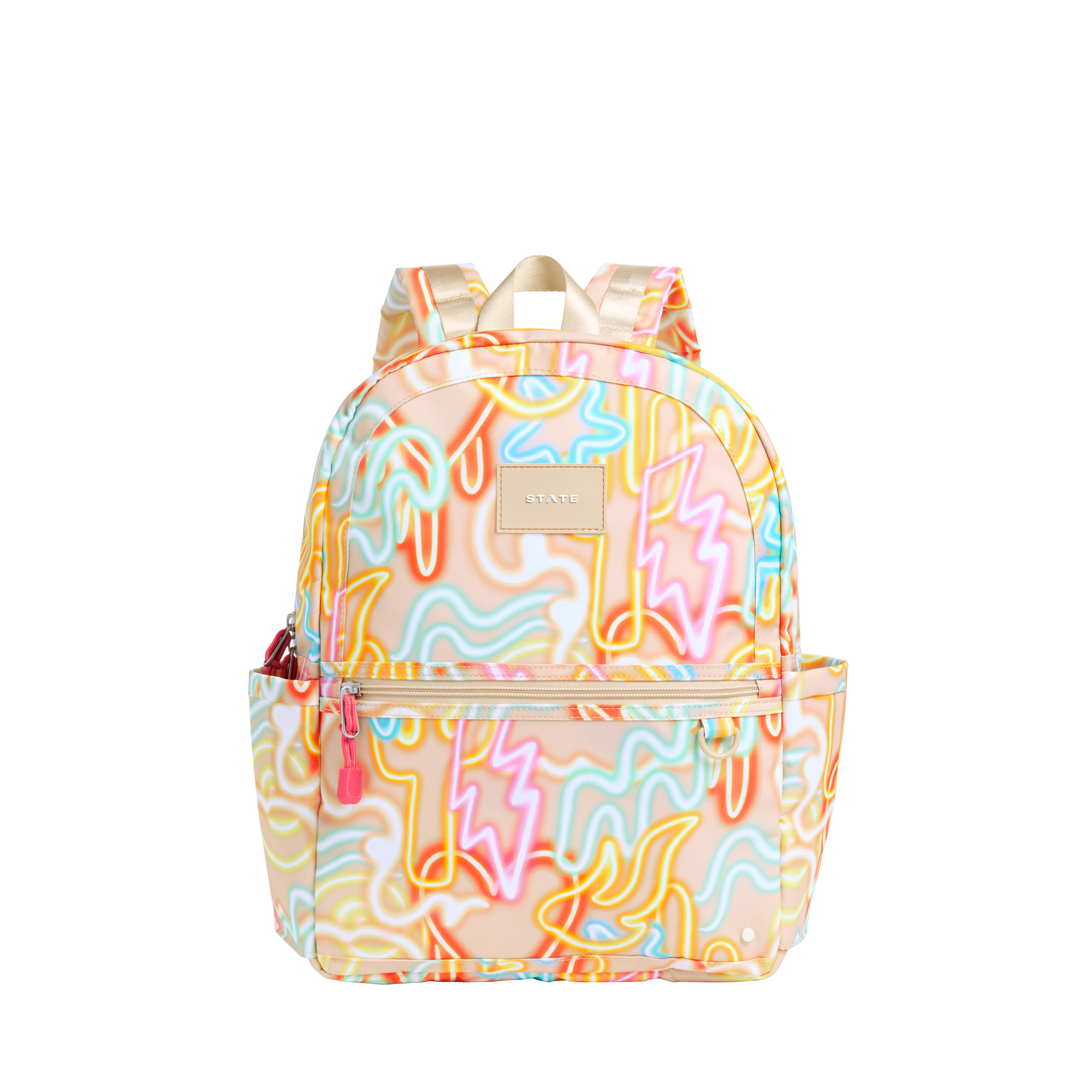 STATE Bags Kane Kids Backpack Nylon Oversized Neon Front View Click to Zoom