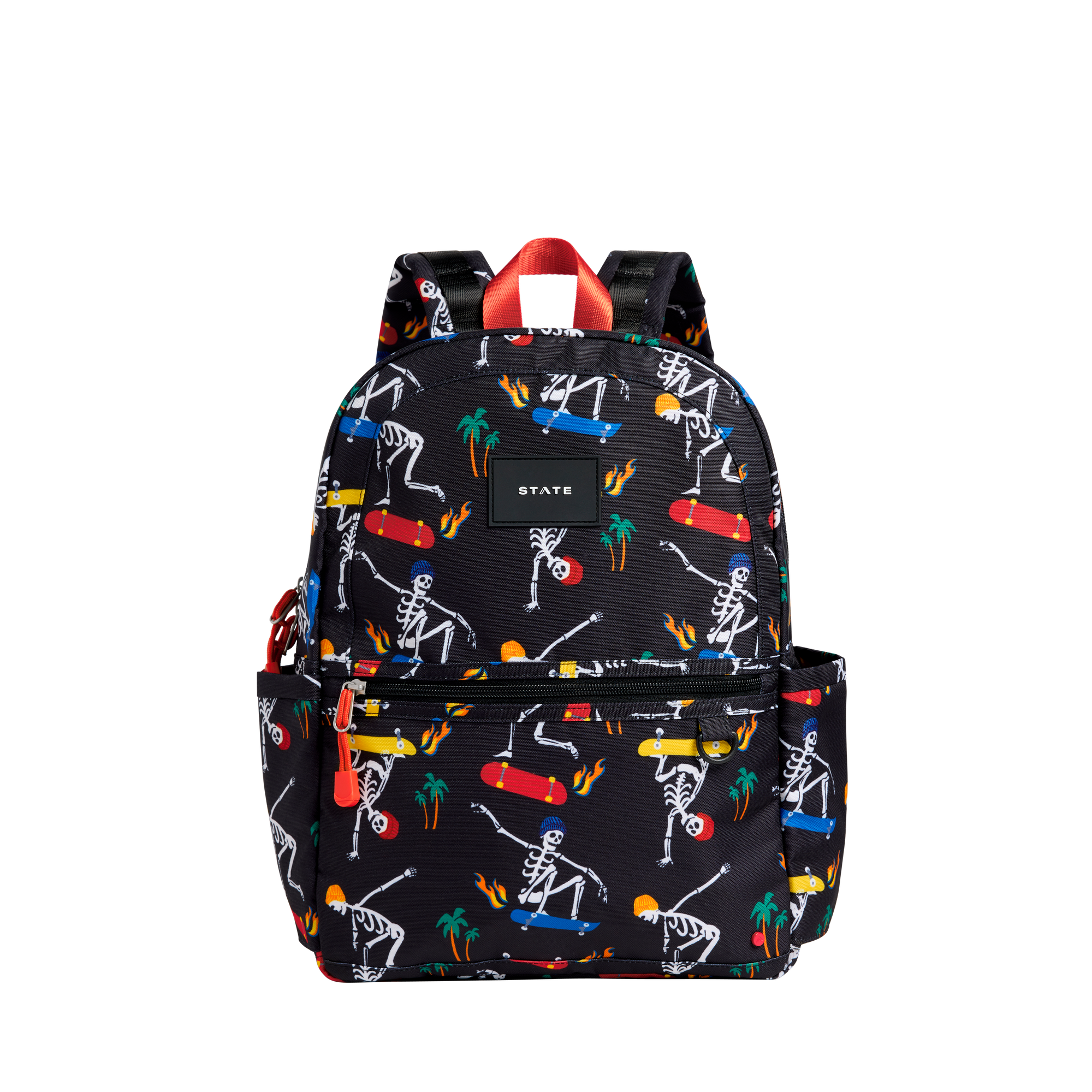 STATE Bags Kane Kids Backpack Recycled Polycanvas Skeleton Skate Front View Click to Zoom