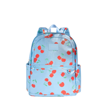 STATE Bags Kane Kids Large Metallic Blue Cherries Front View Click to Zoom