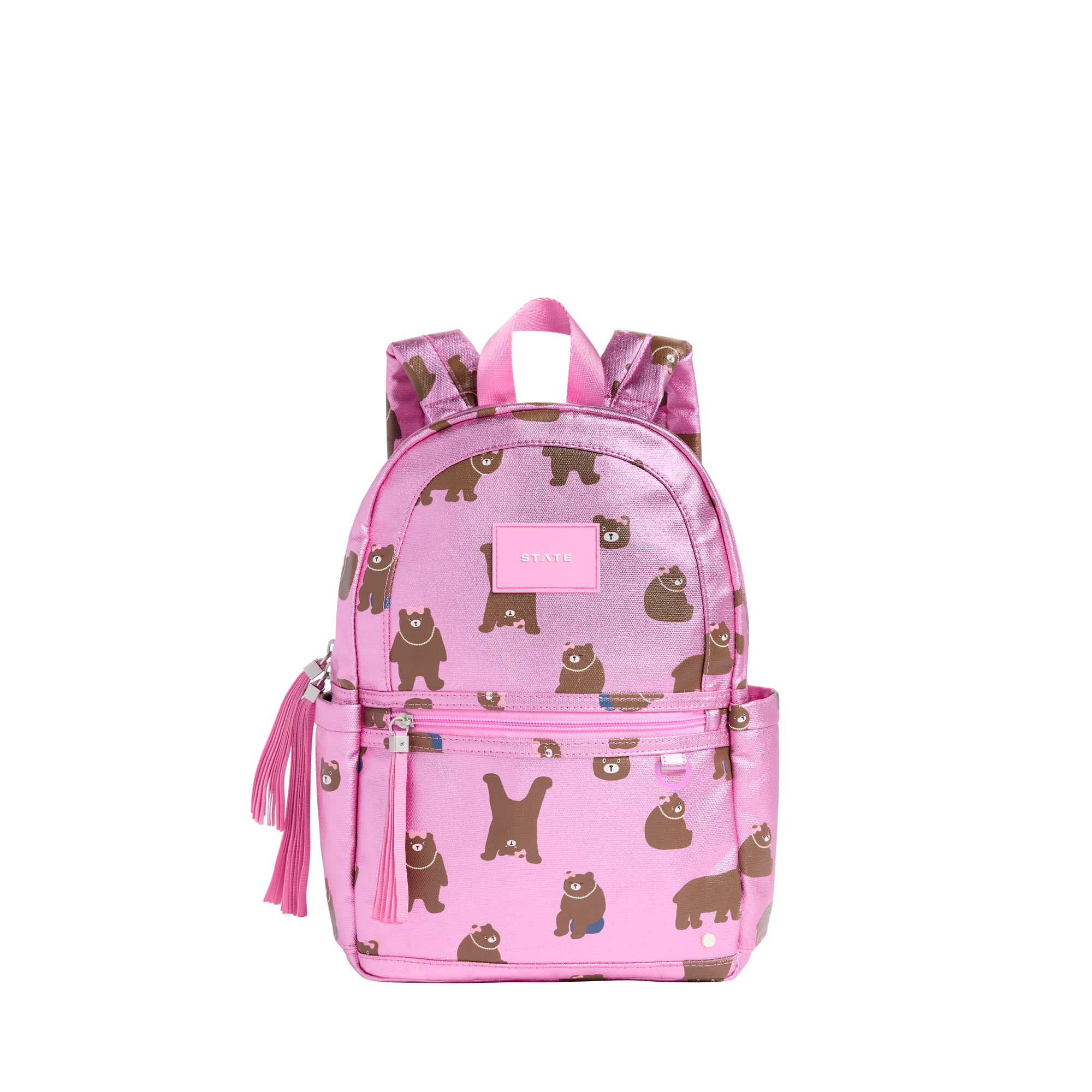 STATE Bags Kane Kids Mini Backpack Metallic Bears Front View Click to Zoom