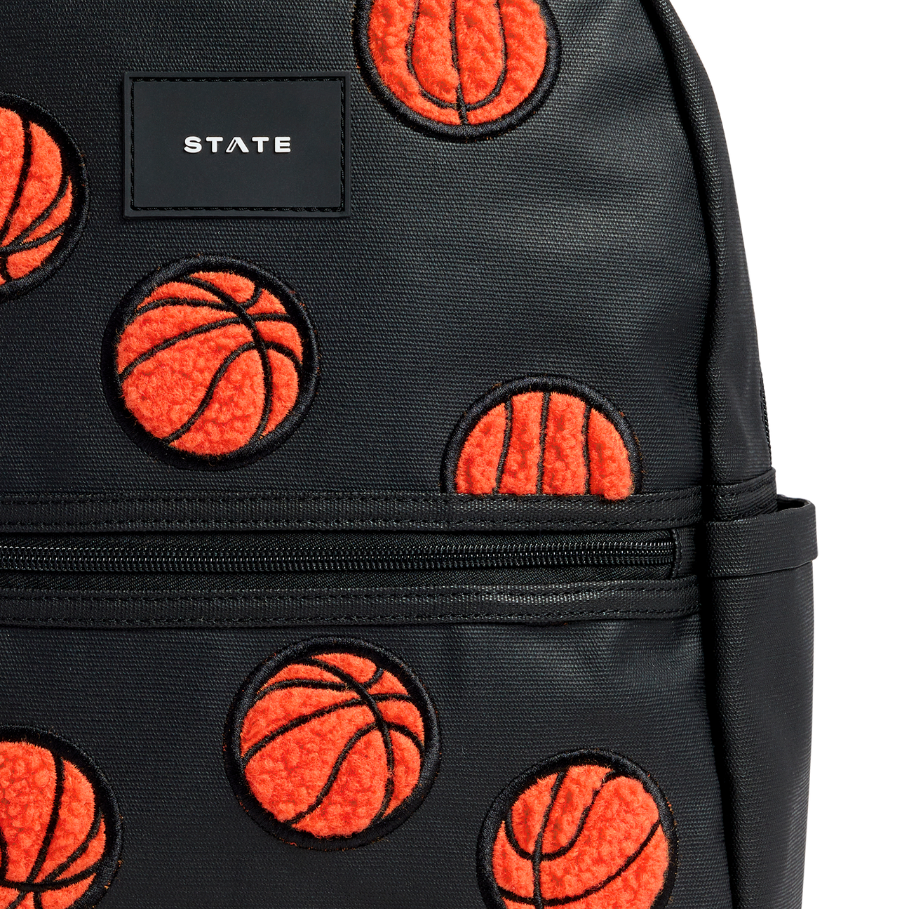 Kane Double Pocket Backpack | Fuzzy Basketballs - Kids