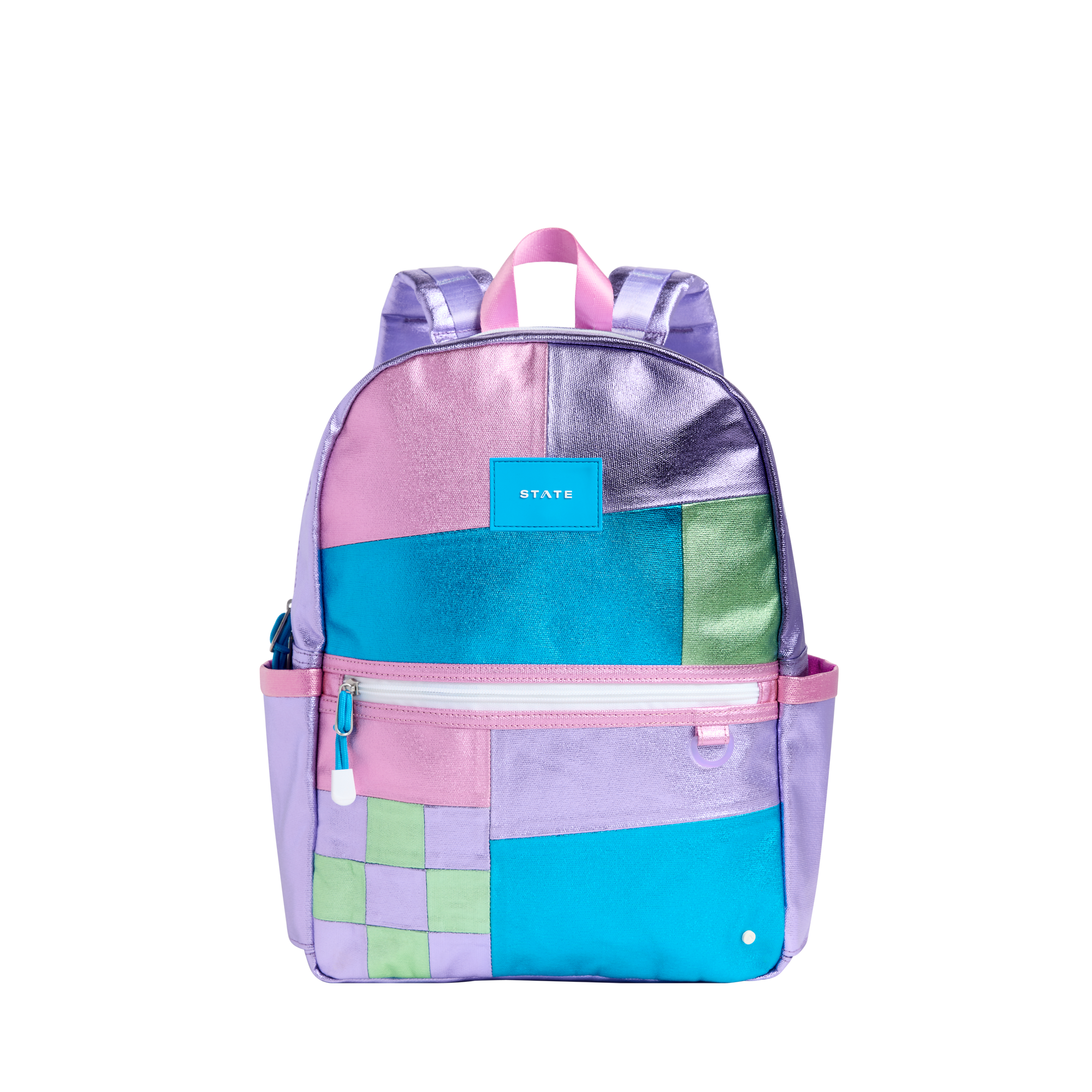 STATE Bags Kane Kids Backpack Metallic Patchwork Front View Click to Zoom